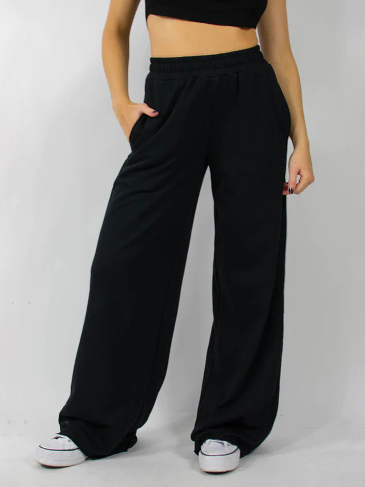 Elastic Waist Wide Leg Pants