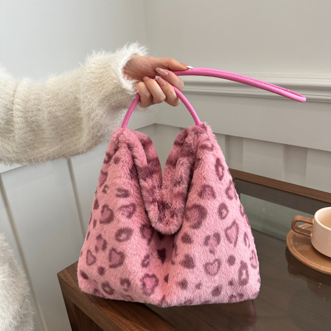 Leopard Furry Shoulder Bag