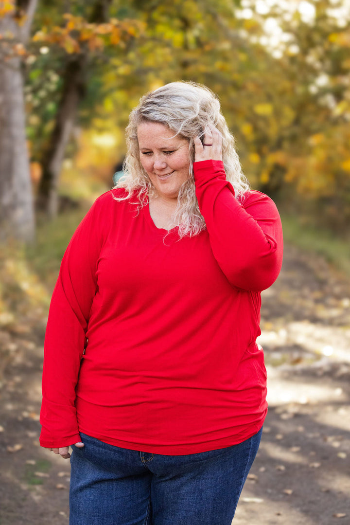 IN STOCK Leah Long Sleeve Top - Red