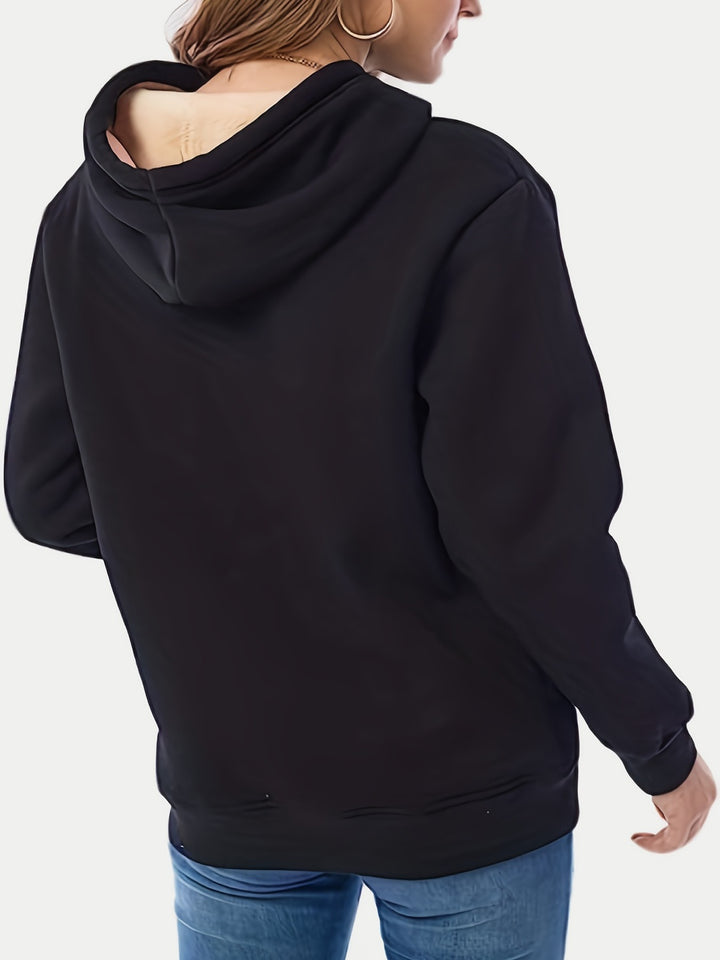 Drawstring Long Sleeve Hoodie with Kangaroo Pocket