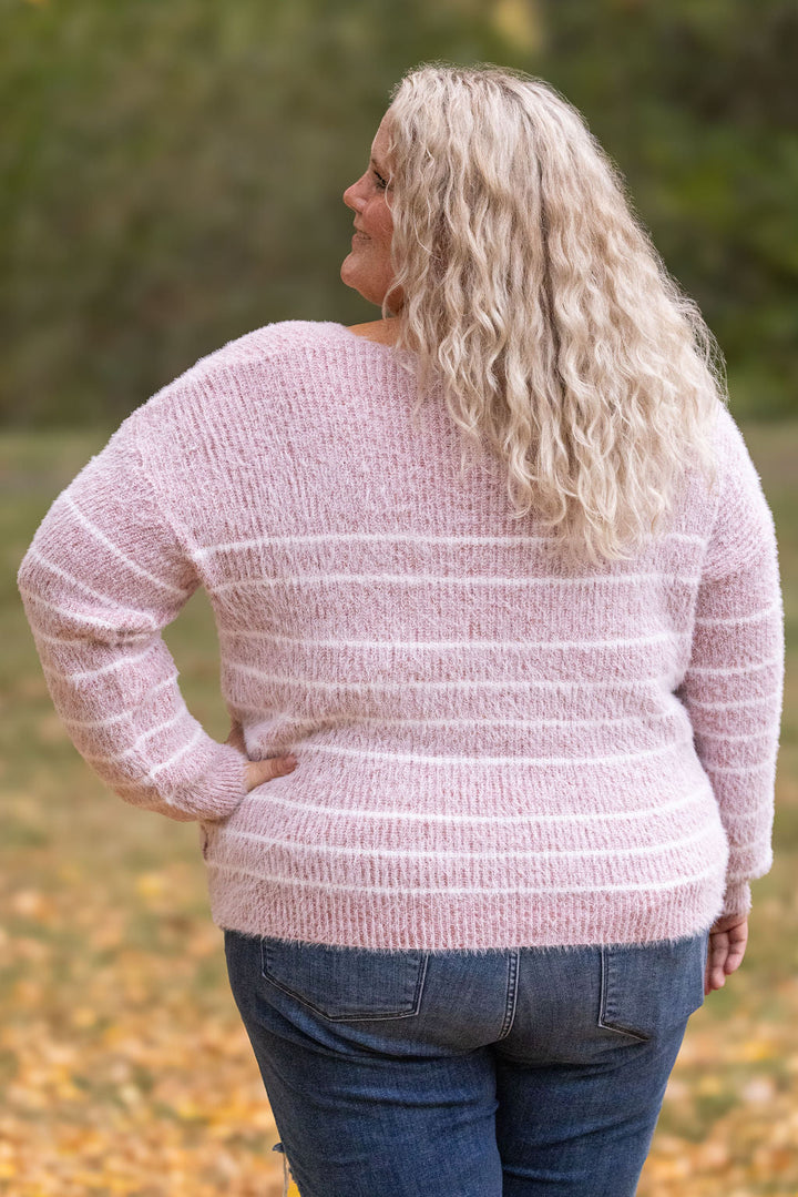 IN STOCK Cozy Striped Sweater - Mauve