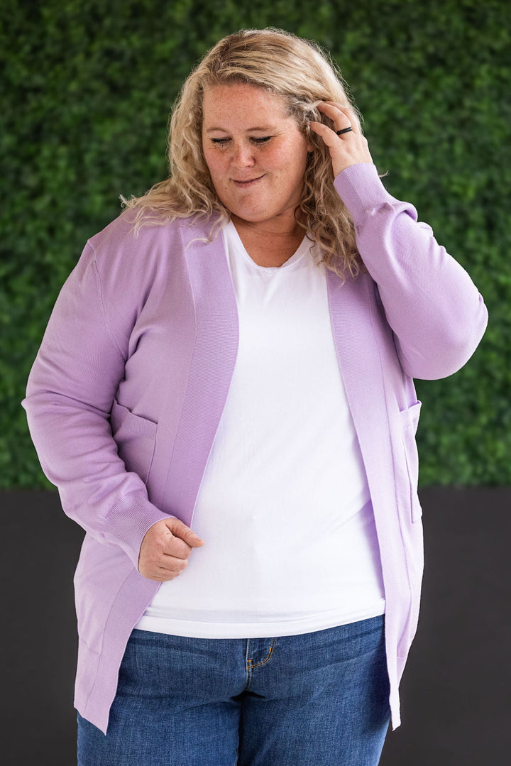 IN STOCK High Pocket Cardigan - Lavender FINAL SALE