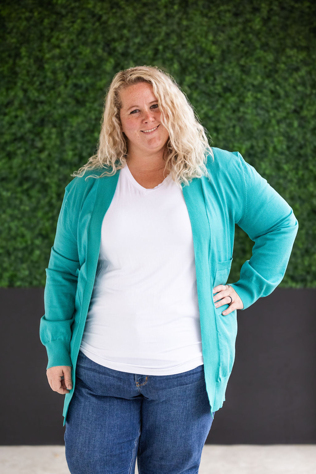 IN STOCK High Pocket Cardigan - Teal FINAL SALE