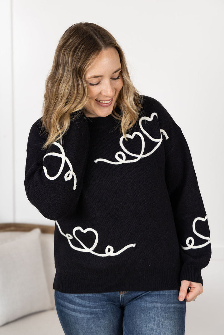 IN STOCK Black Hearts Sweater