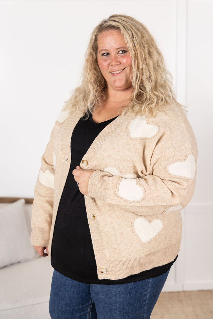 IN STOCK Sweetheart Cardigan - Tan