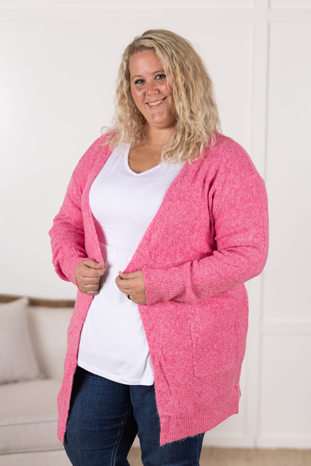 IN STOCK Madison Cozy Cardigan - Pink