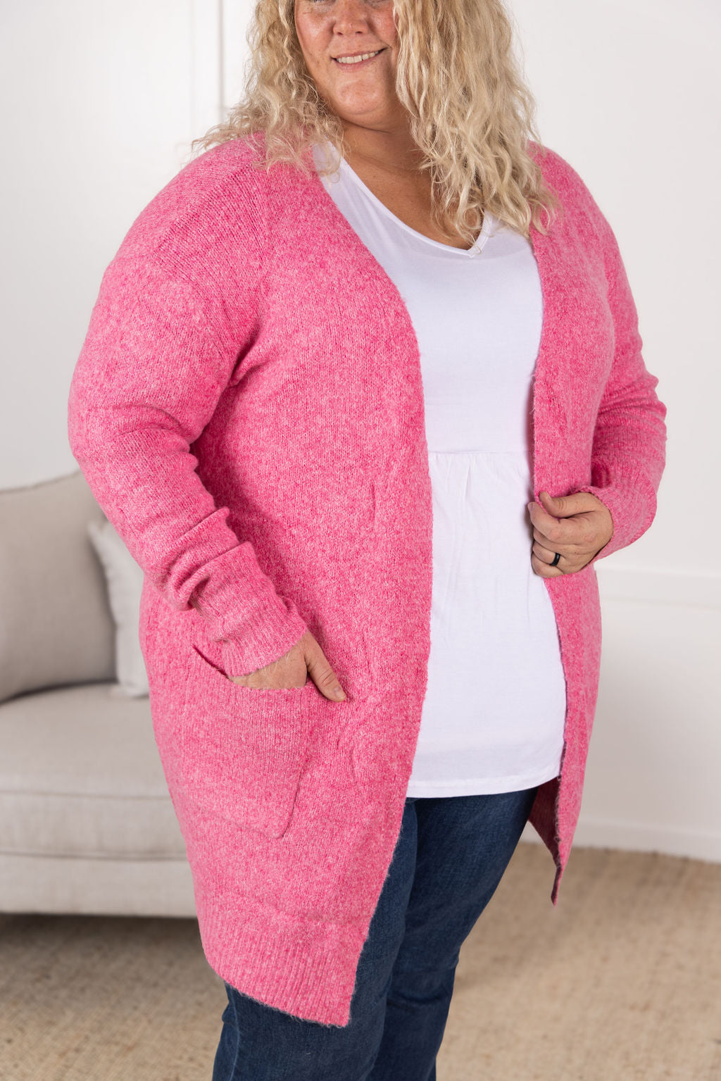 IN STOCK Madison Cozy Cardigan - Pink