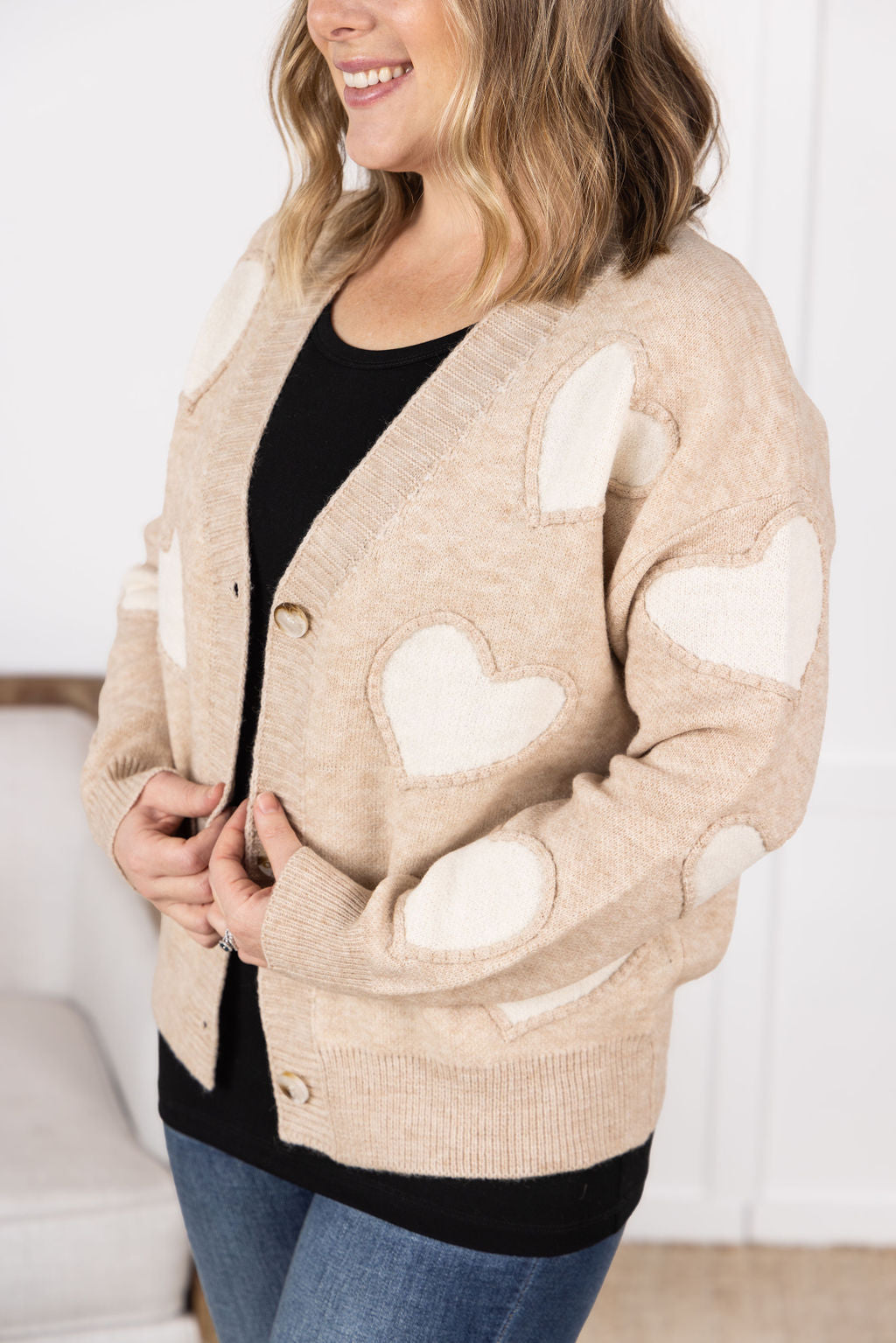 IN STOCK Sweetheart Cardigan - Tan