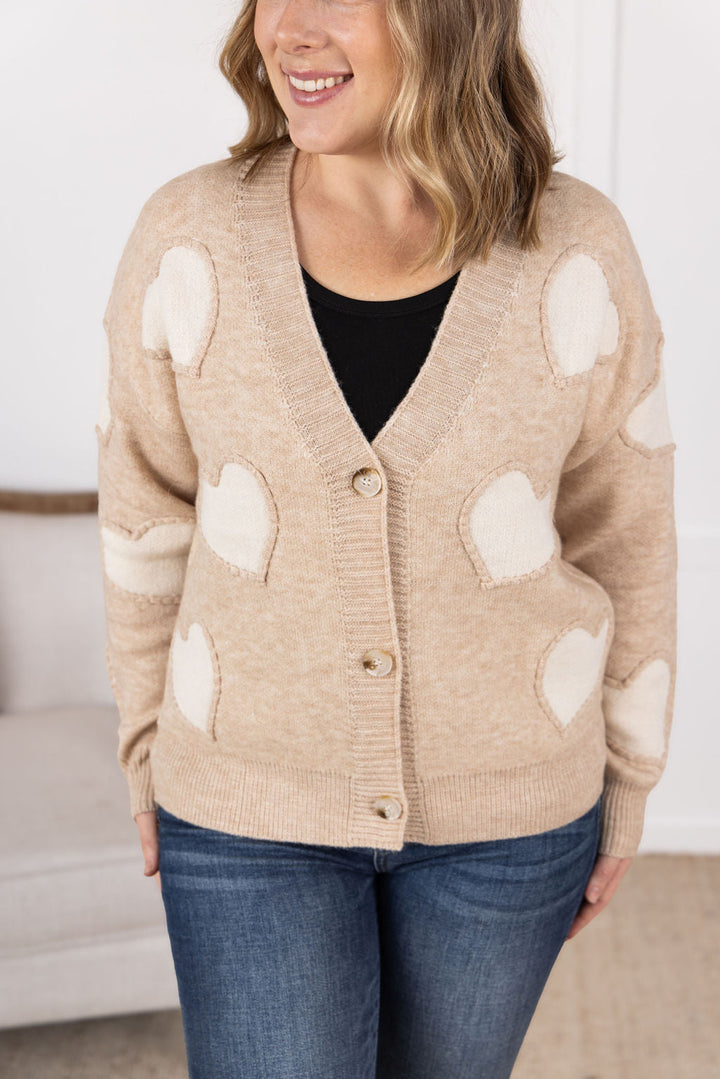 IN STOCK Sweetheart Cardigan - Tan