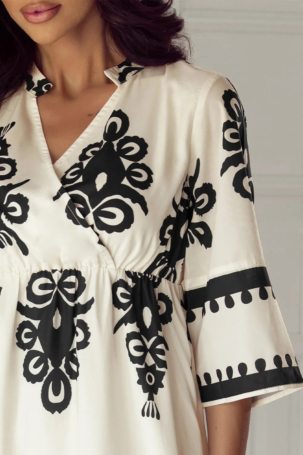 Printed Half Sleeve Knee Length Dress