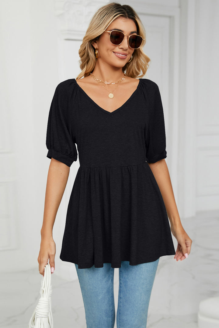 V-Neck Babydoll Top