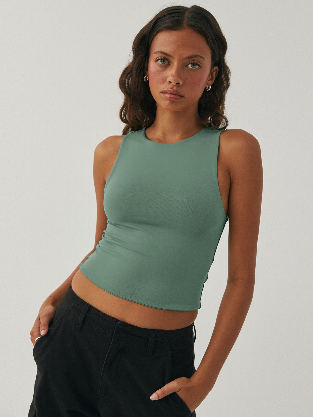 RaeLynn Round Neck Cropped Tank