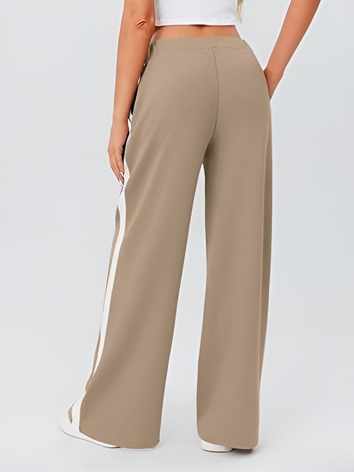 Side Striped Wide Leg Pants