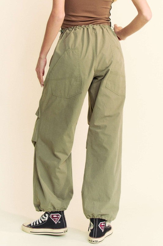 Davi & Dani Drawstring Baggy Pants with Pockets