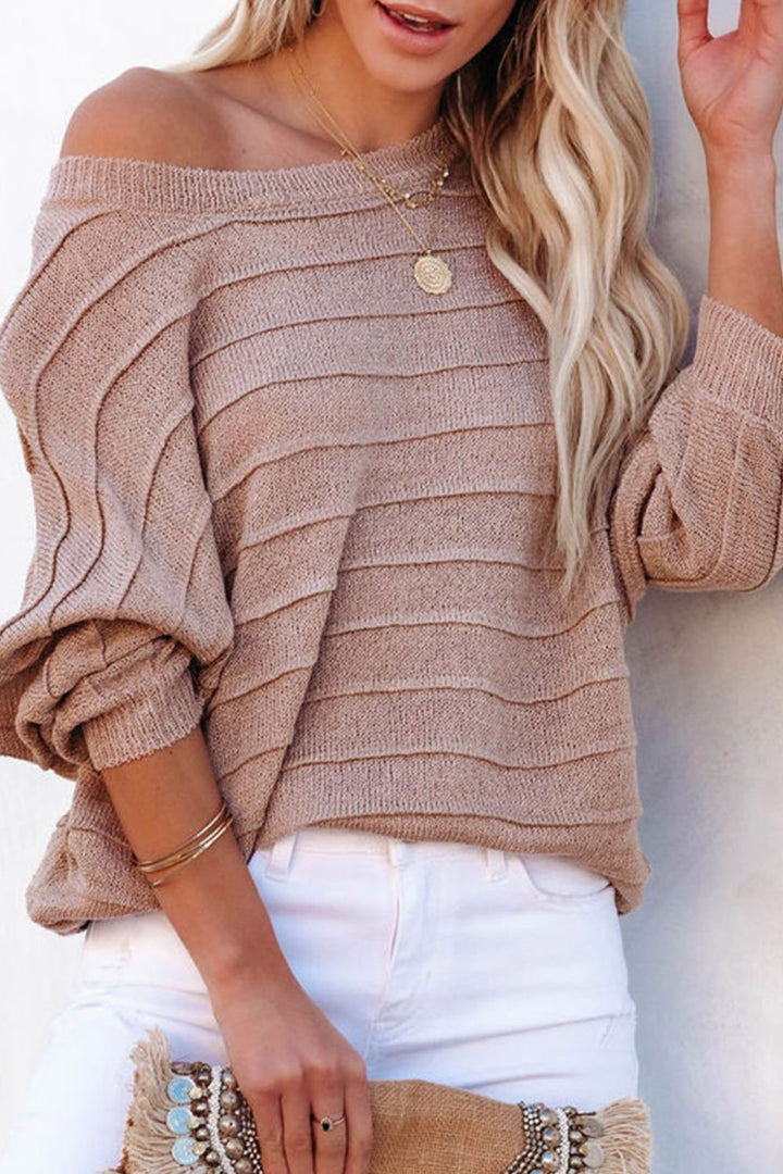 Round Neck Long Sleeve Knit Top