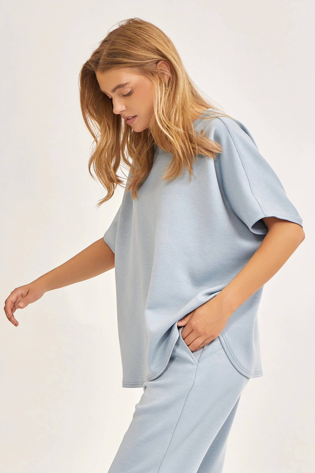 Poncho Top + Bell Bottom Travel Modal Set-PLUS SIZES