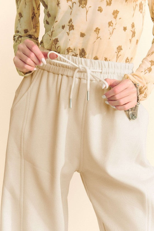 Davi & Dani Drawstring Wide Leg Sweatpants