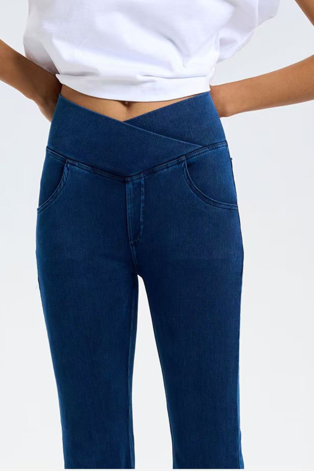 Basic Bae Pocketed Highly Stretchy Bootcut Jeans