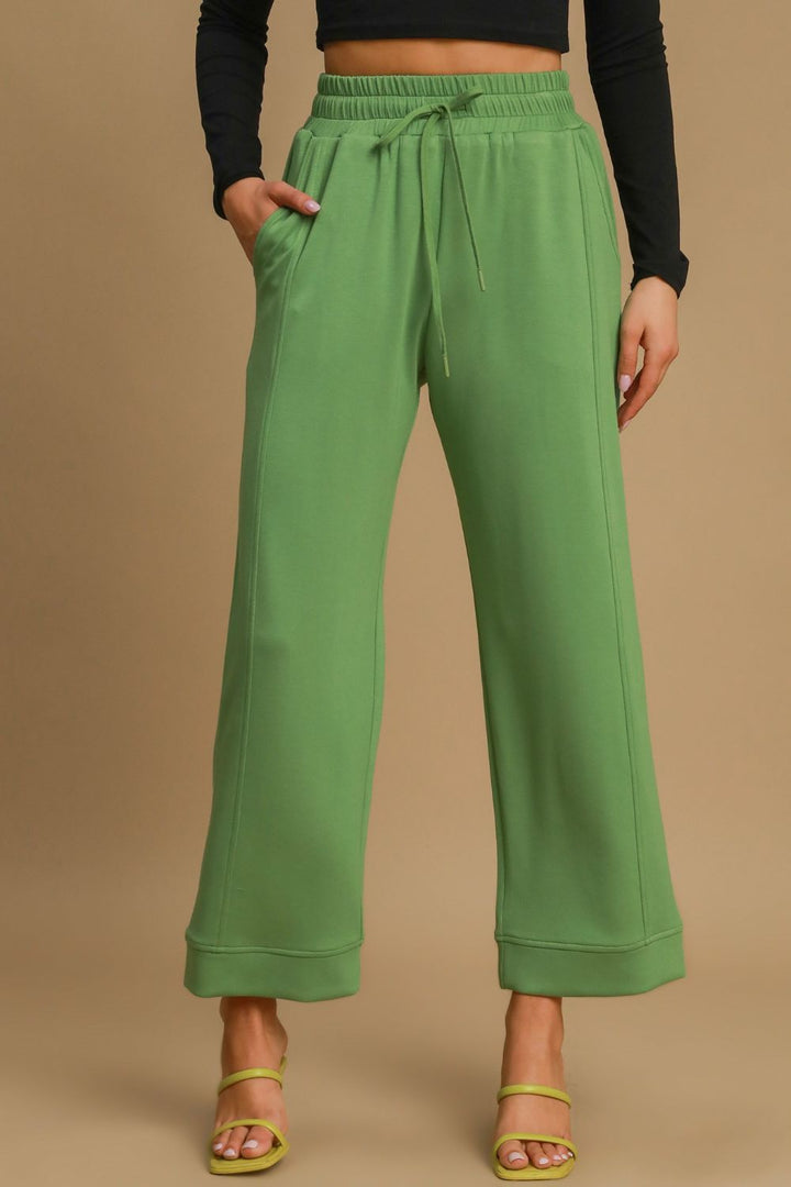 Umgee Drawstring Wide Leg Pants with Pockets