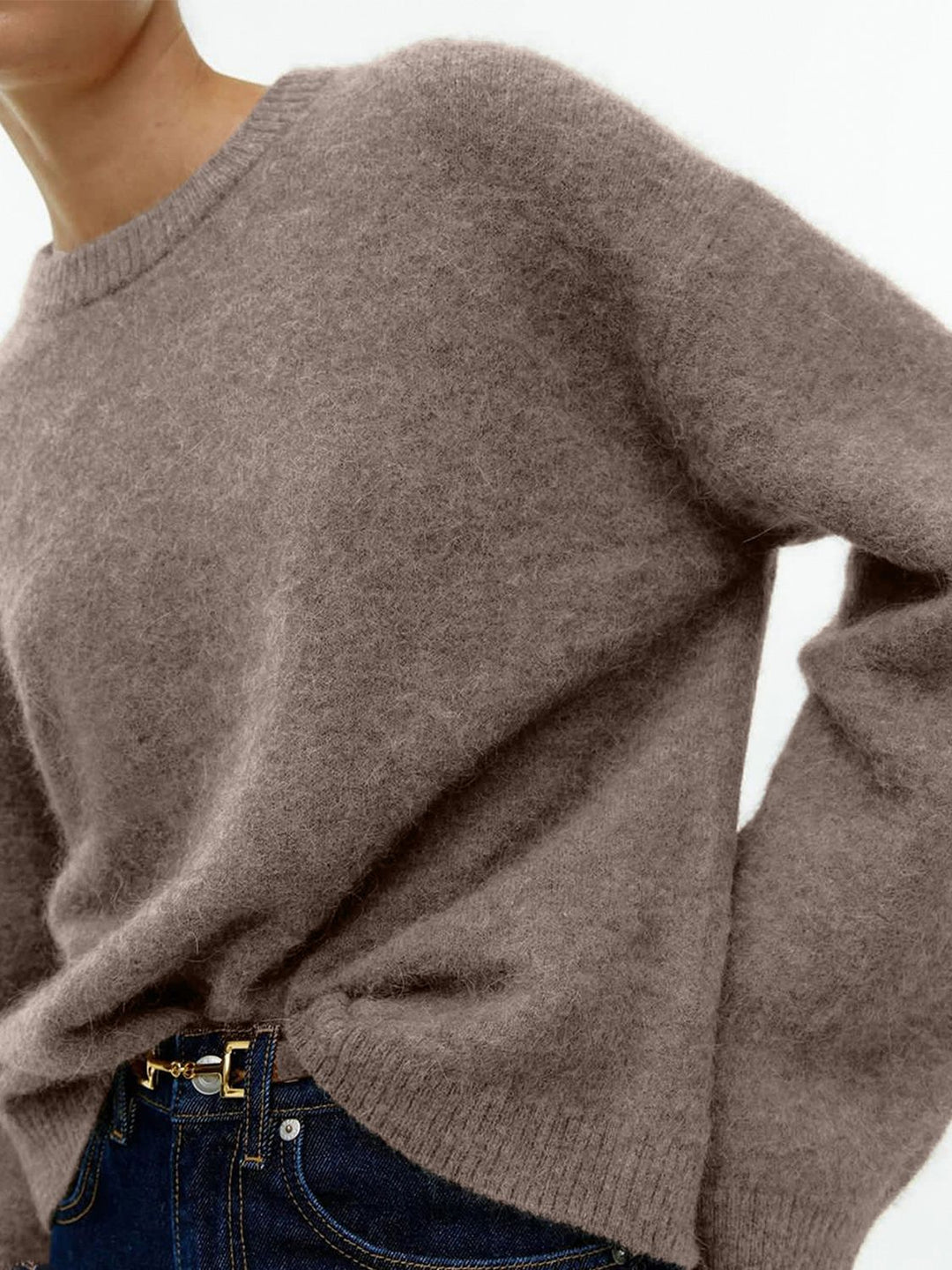 Round Neck Drop Shoulder Sweater