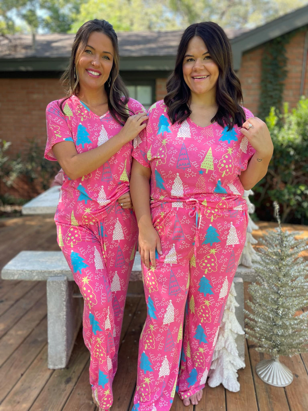 Pink Trees Pajama Set