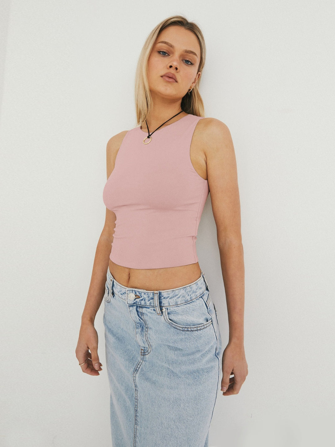 RaeLynn Round Neck Cropped Tank