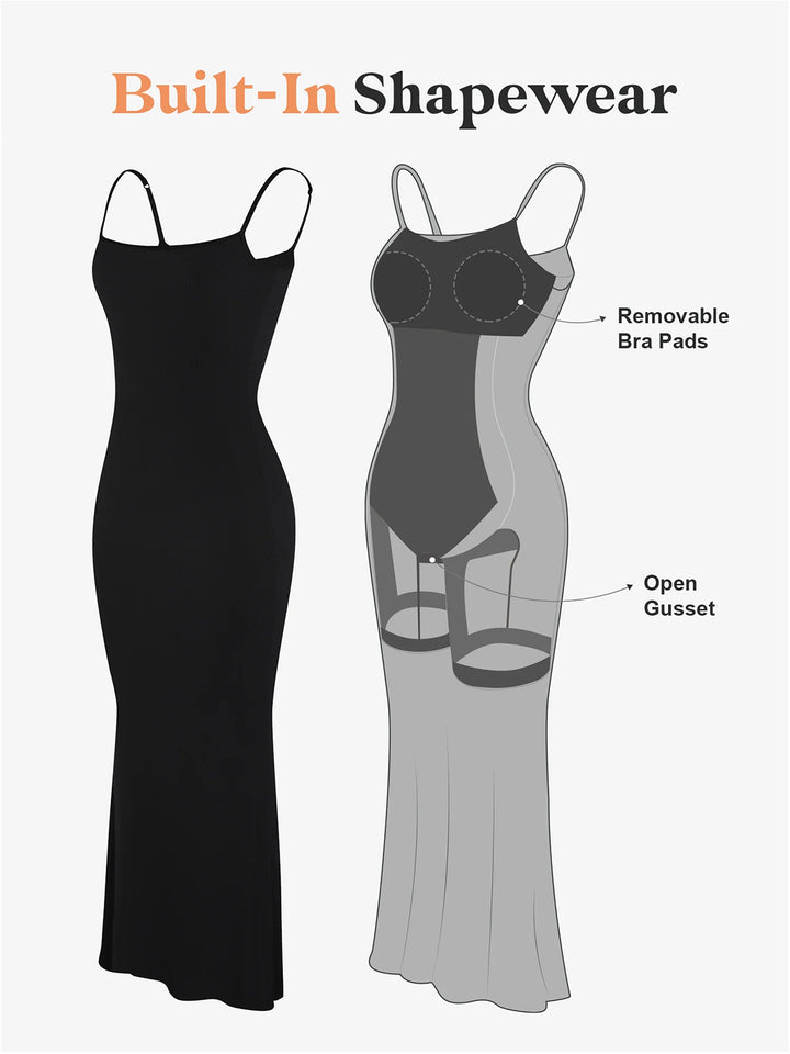 Sleeveless Maxi Dress Built-In Shapewear