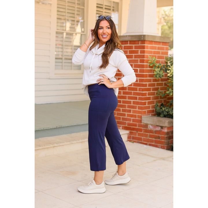 The Lydia Navy High Waisted Gaucho Pants-by Julia Rose®