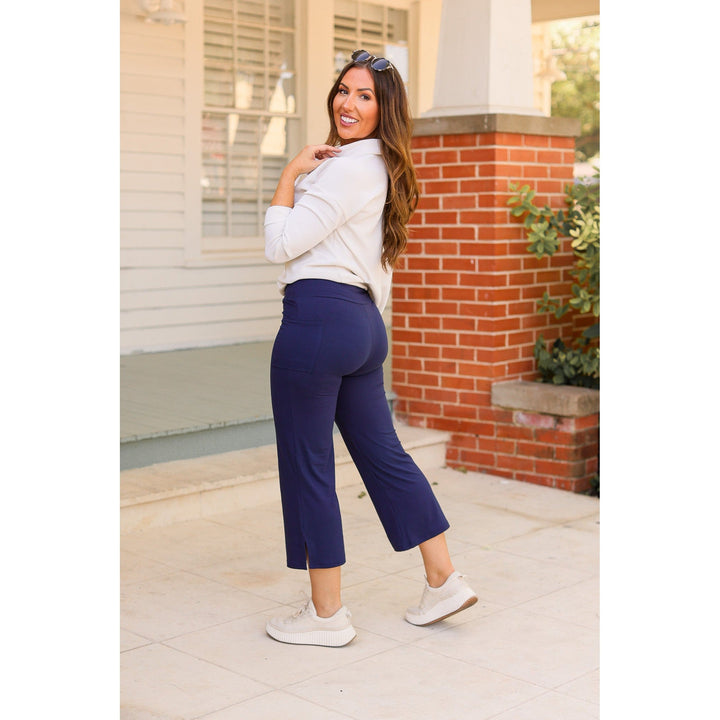 The Lydia Navy High Waisted Gaucho Pants-by Julia Rose®