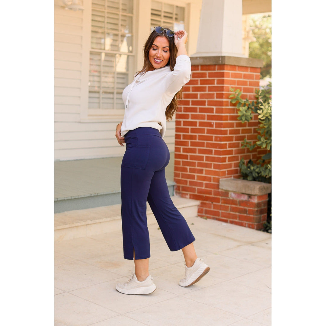 The Lydia Navy High Waisted Gaucho Pants-by Julia Rose®