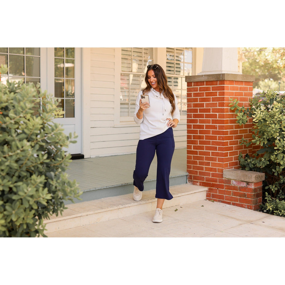 The Lydia Navy High Waisted Gaucho Pants-by Julia Rose®