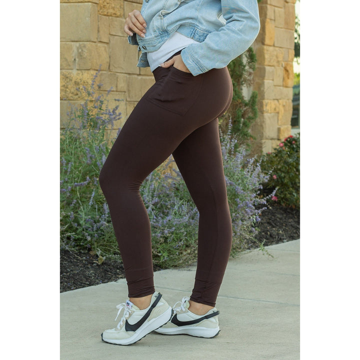 * OW Brown FULL LENGTH Leggings with POCKET