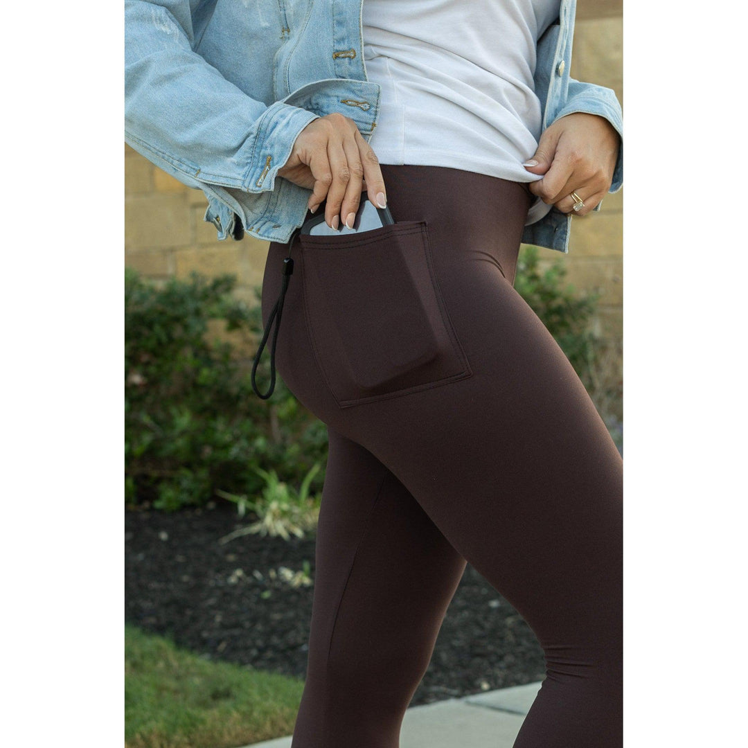 * OW Brown FULL LENGTH Leggings with POCKET