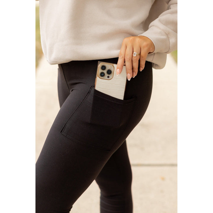 * OW BLACK FULL-LENGTH Leggings with POCKET- BEST SELLER!