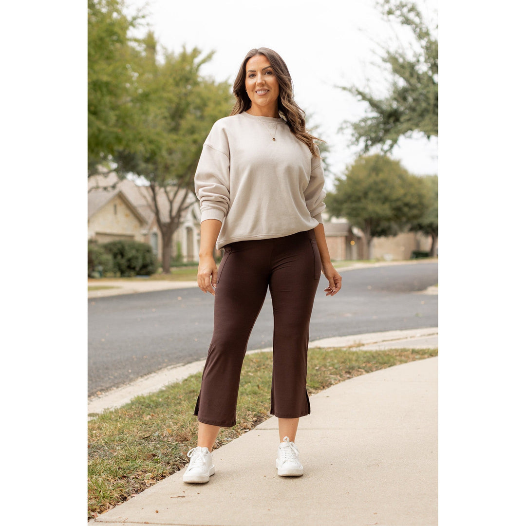 The Whitney - Brown High Waisted Gaucho Pants- by Julia Rose