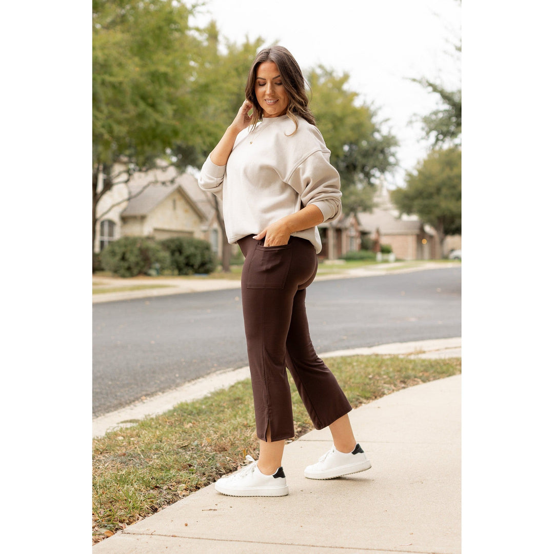 The Whitney - Brown High Waisted Gaucho Pants- by Julia Rose