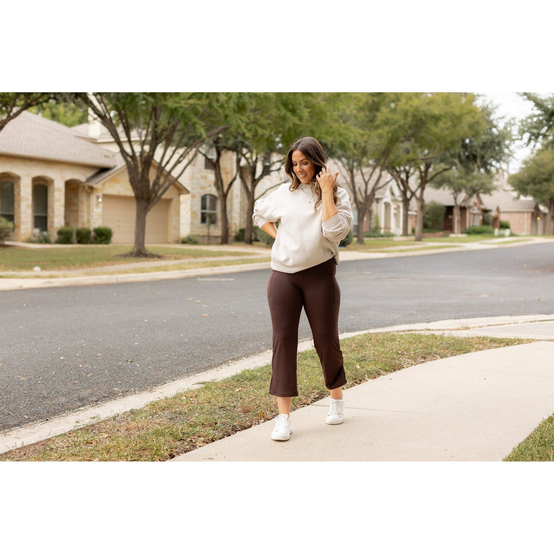 The Whitney - Brown High Waisted Gaucho Pants- by Julia Rose