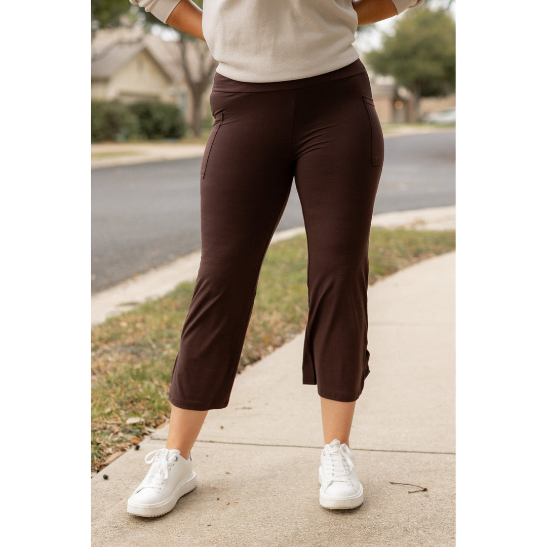 The Whitney - Brown High Waisted Gaucho Pants- by Julia Rose