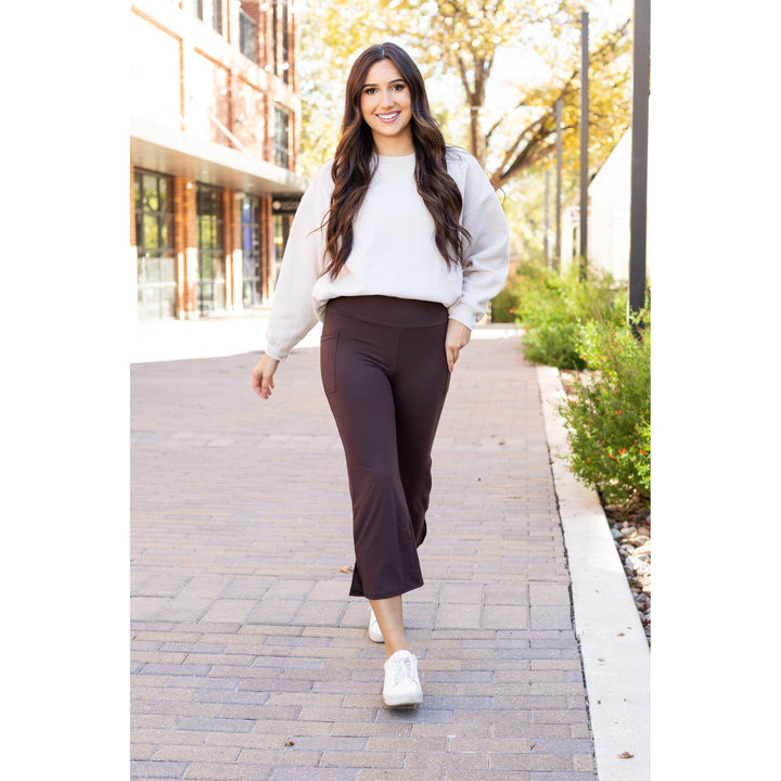 The Whitney - Brown High Waisted Gaucho Pants- by Julia Rose