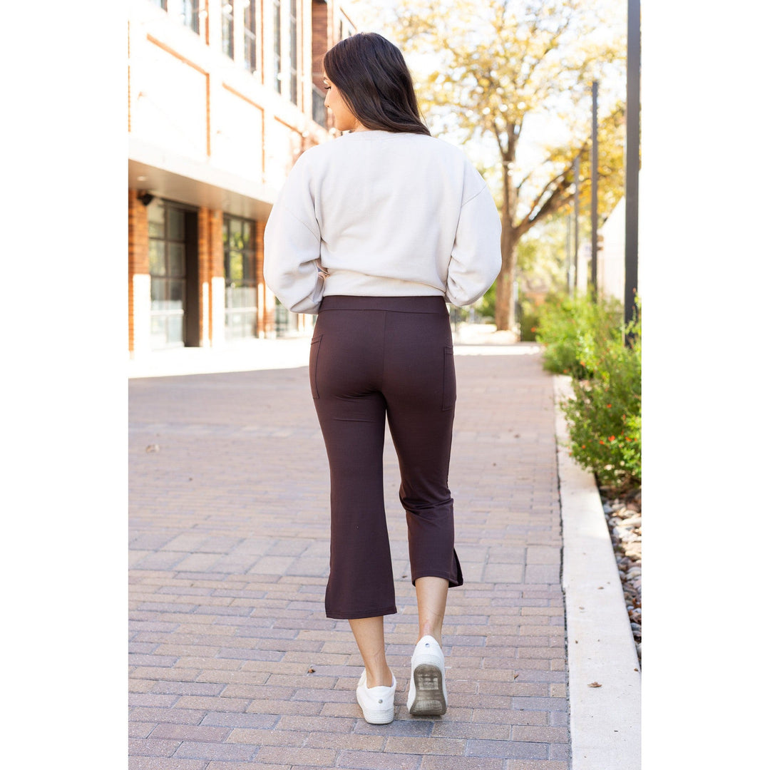 The Whitney - Brown High Waisted Gaucho Pants- by Julia Rose