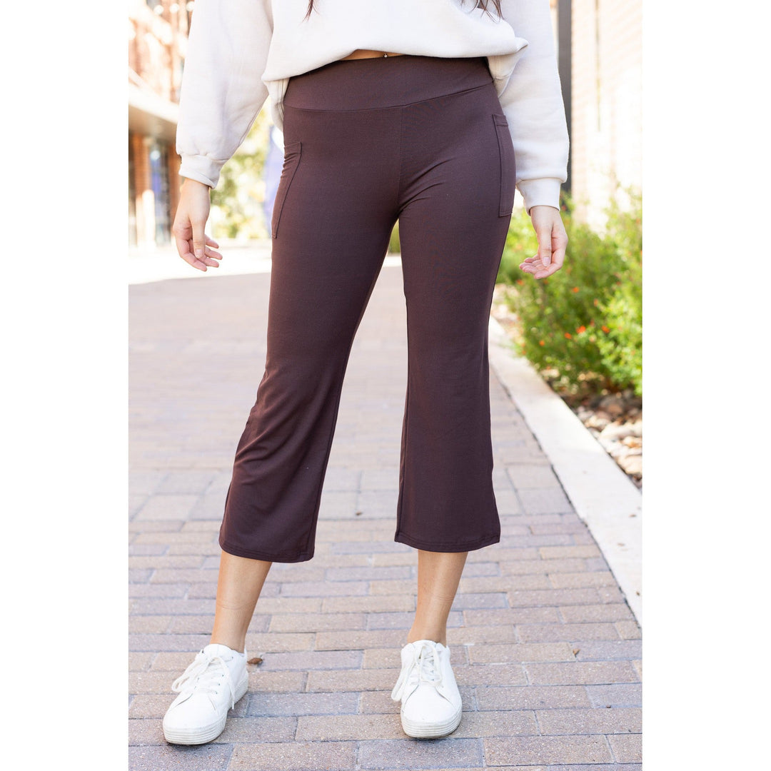 The Whitney - Brown High Waisted Gaucho Pants- by Julia Rose