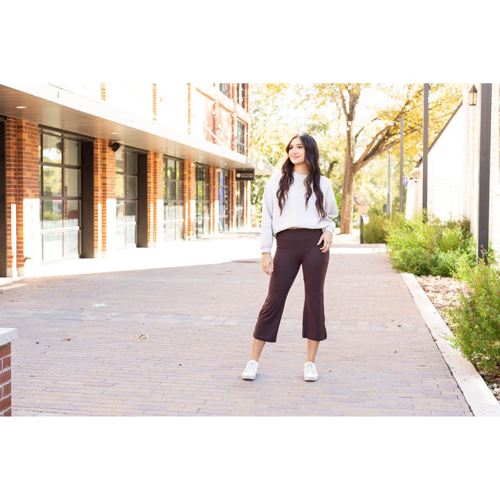 The Whitney - Brown High Waisted Gaucho Pants- by Julia Rose