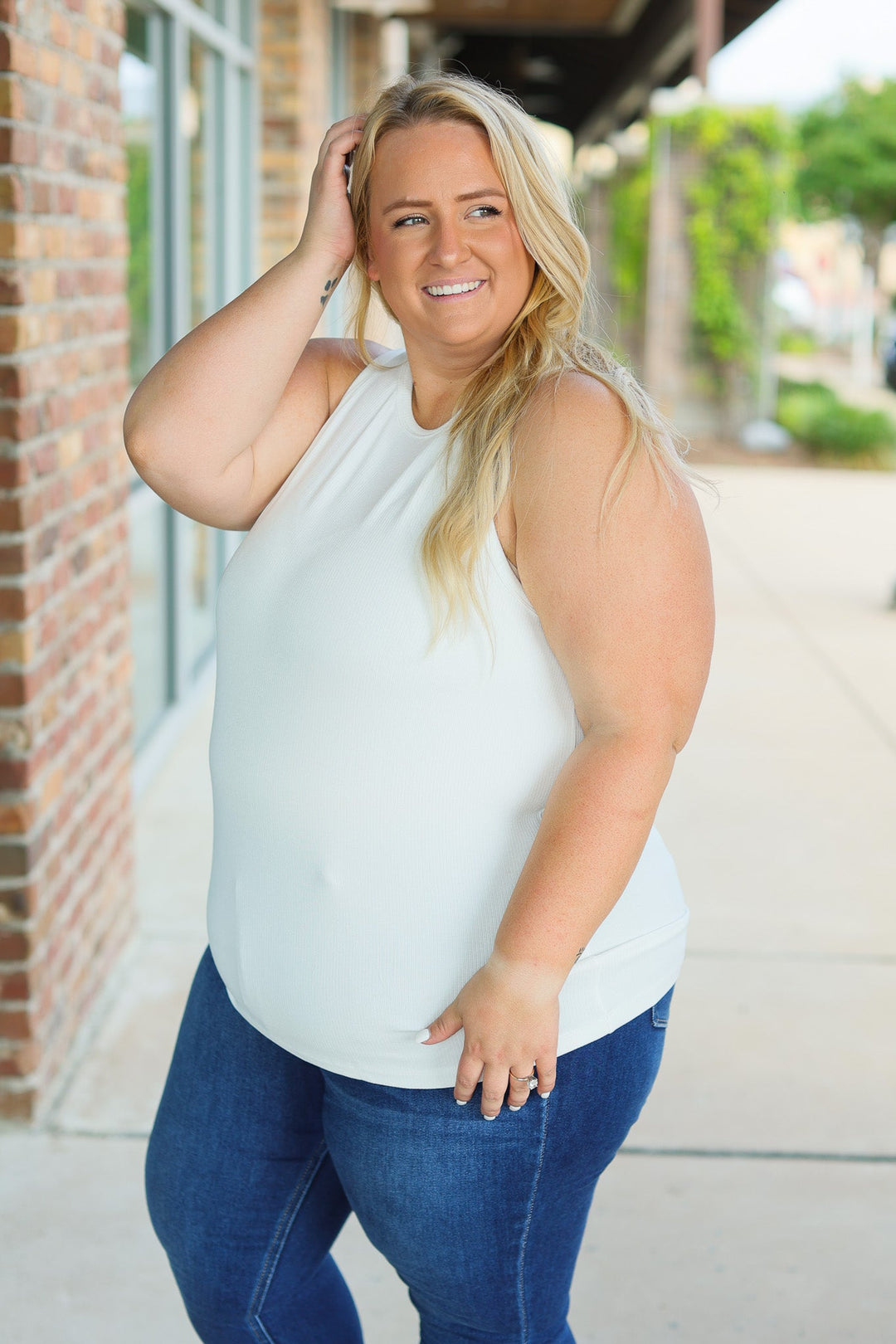 IN STOCK Tara Ribbed Tank - White