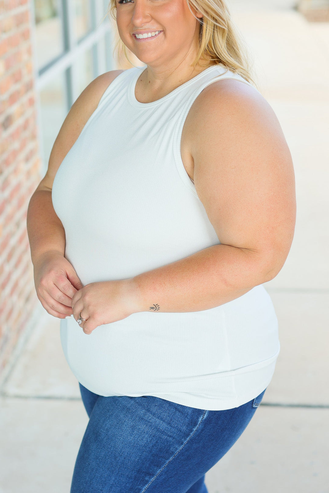 IN STOCK Tara Ribbed Tank - White