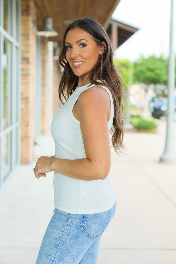 IN STOCK Tara Ribbed Tank - White