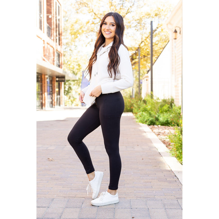 * OW BLACK FULL-LENGTH Leggings with POCKET- BEST SELLER!