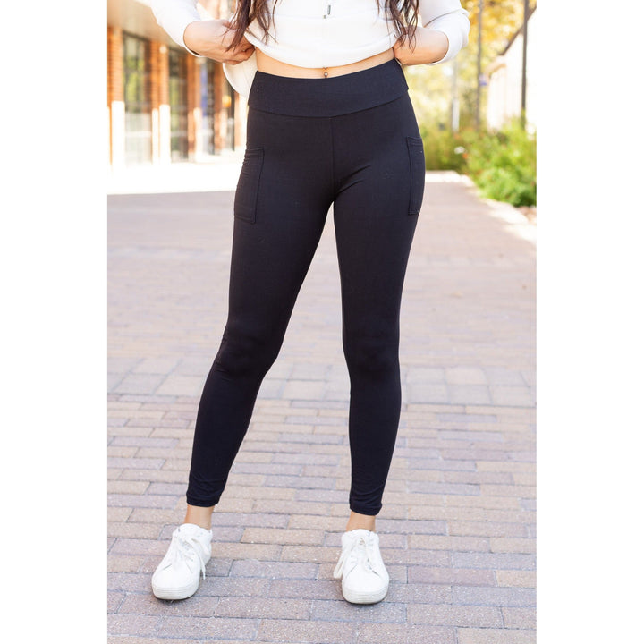 * OW BLACK FULL-LENGTH Leggings with POCKET- BEST SELLER!