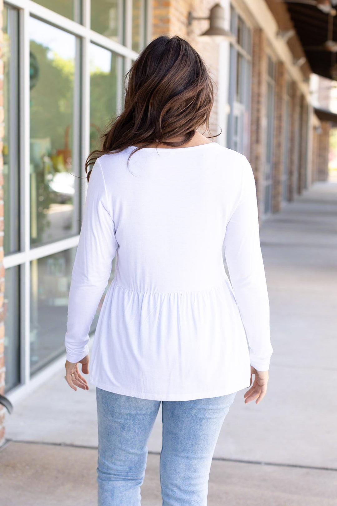 IN STOCK Long Sleeve Sarah Ruffle - White