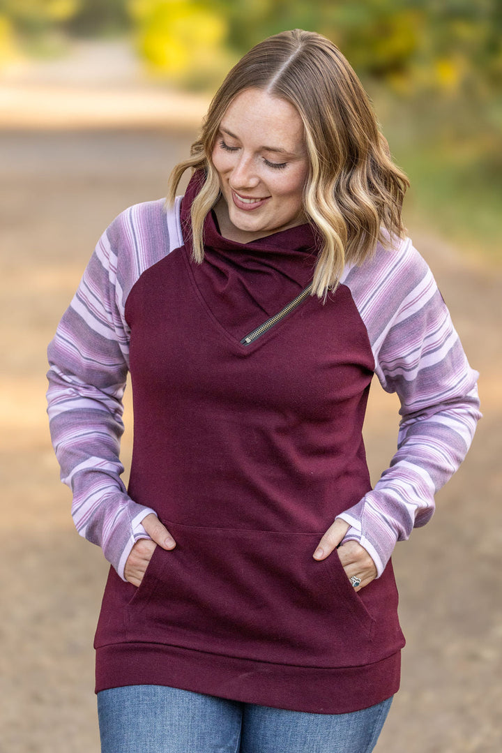 IN STOCK Classic Zoey ZipCowl Sweatshirt - Berry Serape