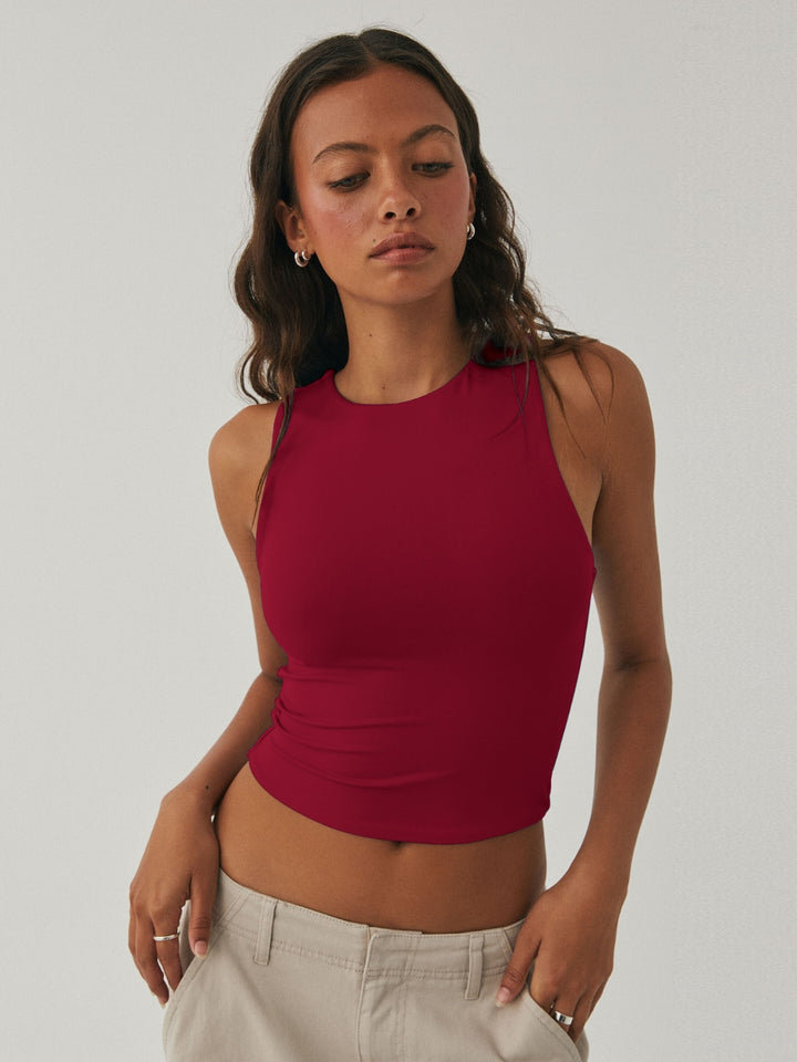 RaeLynn Round Neck Cropped Tank